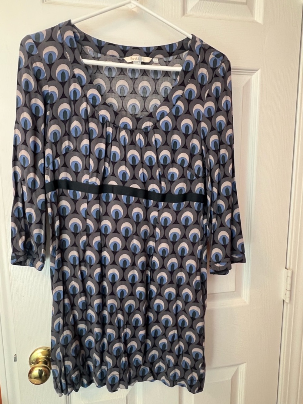 Boden Blue and Gray Geometric Scoop Tunic dress? shirt ?